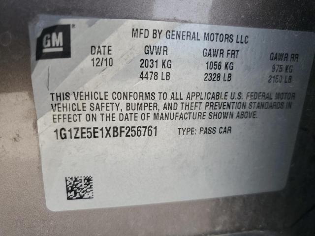 1G1ZE5E1XBF256761 - 2011 CHEVROLET MALIBU LTZ ოქროსფერი ფოტო 12