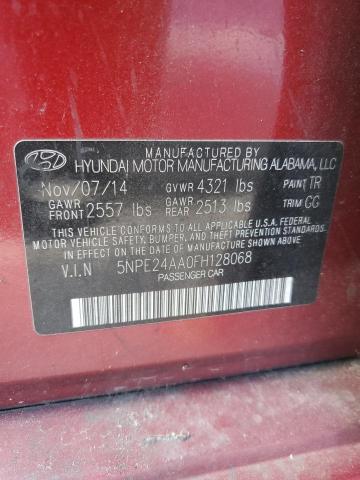 5NPE24AA0FH128068 - 2015 HYUNDAI SONATA ECO RED photo 12