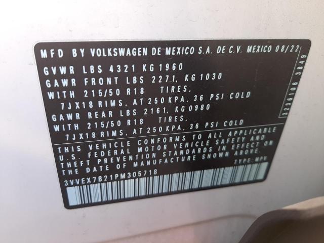 3VVEX7B21PM305718 - 2023 VOLKSWAGEN TAOS SE WHITE photo 13