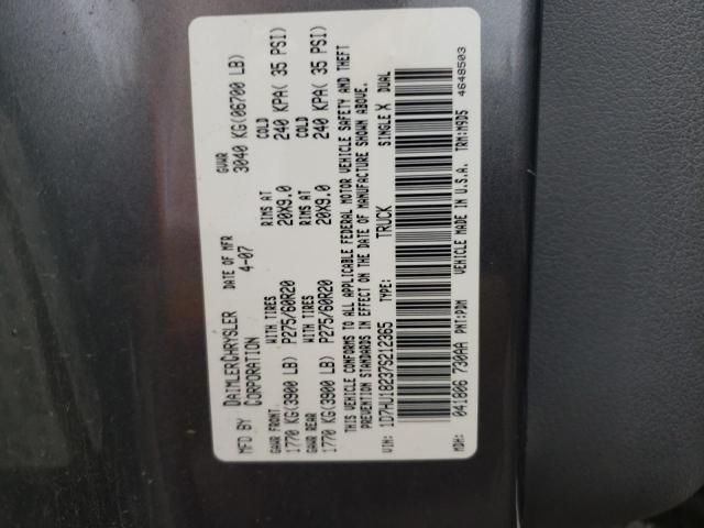 1D7HU18237S212365 - 2007 DODGE RAM 1500 ST GRAY photo 12