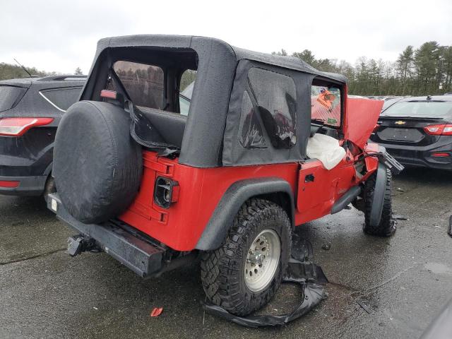 1J4FY29P2XP436083 - 1999 JEEP WRANGLER / SE RED photo 3