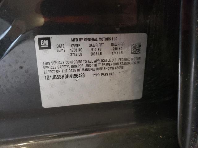 1G1JB5SH0H4156423 - 2017 CHEVROLET SONIC LS 棕色 照片 12