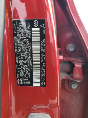 JTDBT923771124377 - 2007 TOYOTA YARIS RED photo 12