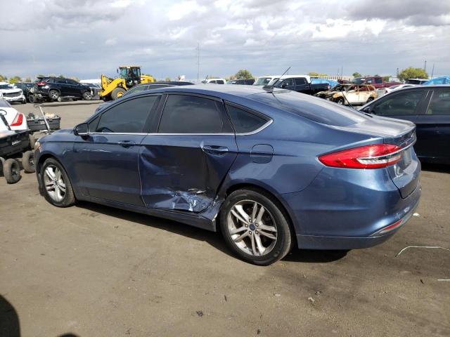 3FA6P0H75JR167176 - 2018 FORD FUSION SE BLUE photo 2