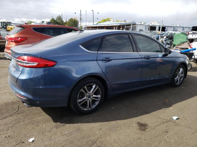 3FA6P0H75JR167176 - 2018 FORD FUSION SE BLUE photo 3