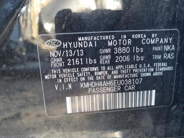 KMHDH4AH6EU038107 - 2014 HYUNDAI ELANTRA SE BLACK photo 13