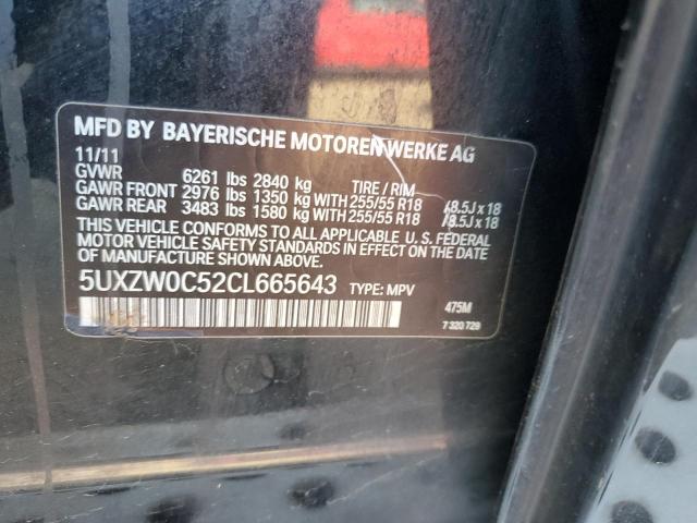 5UXZW0C52CL665643 - 2012 BMW X5 XDRIVE35D BLACK photo 13