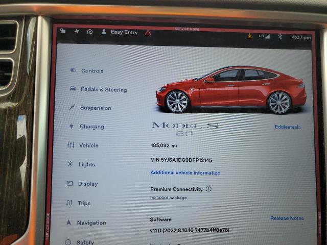 5YJSA1DG9DFP12145 - 2013 TESLA MODEL S Կարմիր լուսանկար 9