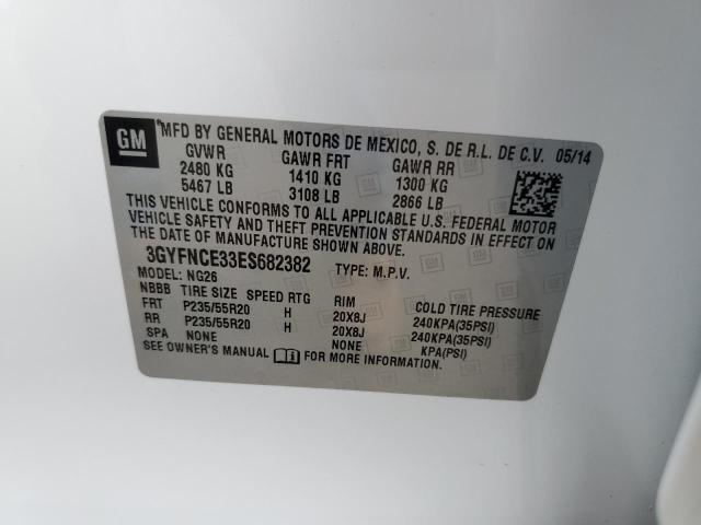 3GYFNCE33ES682382 - 2014 CADILLAC SRX PERFORMANCE COLLECTION Ақ фото 14