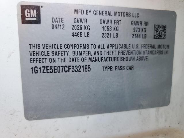 1G1ZE5E07CF332185 - 2012 CHEVROLET MALIBU LTZ თეთრი ფოტო 12