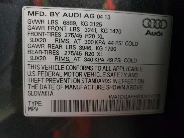 WA1DGAFE8DD014176 - 2013 AUDI Q7 PRESTIGE GRAY photo 13