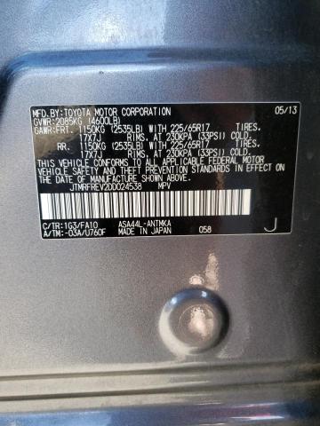 JTMRFREV2DD024538 - 2013 TOYOTA RAV4 XLE GRAY photo 12