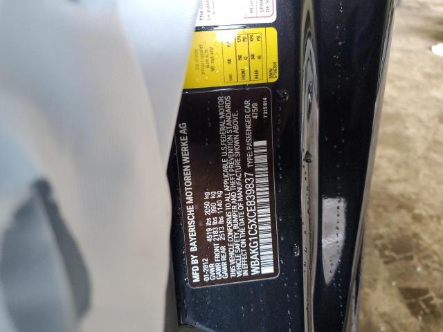 WBAKG1C5XCE839837 - 2012 BMW 335 I SULEV BLACK photo 12