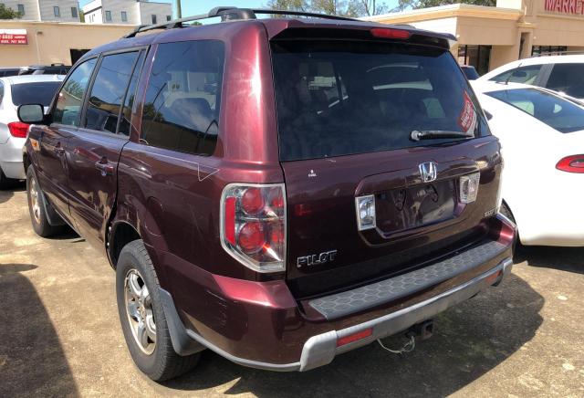 2HKYF18697H532313 - 2007 HONDA PILOT EXL MAROON photo 3