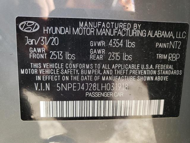 5NPEJ4J28LH031918 - 2020 HYUNDAI SONATA SEL PLUS BLUE photo 12