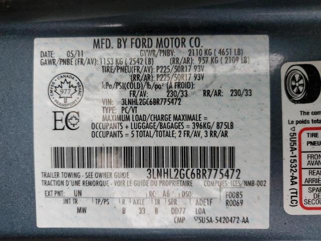 3LNHL2GC6BR775472 - 2011 LINCOLN MKZ BLUE photo 12