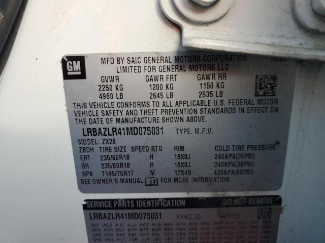 LRBAZLR41MD075031 - 2021 BUICK ENVISION PREFERRED Ağ foto 13