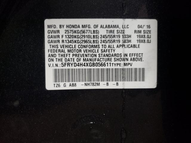 5FRYD4H4XGB056611 - 2016 ACURA MDX TECHNOLOGY GRAY photo 12
