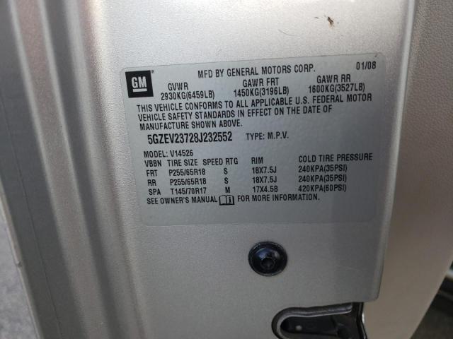 5GZEV23728J232552 - 2008 SATURN OUTLOOK XR SILVER photo 13