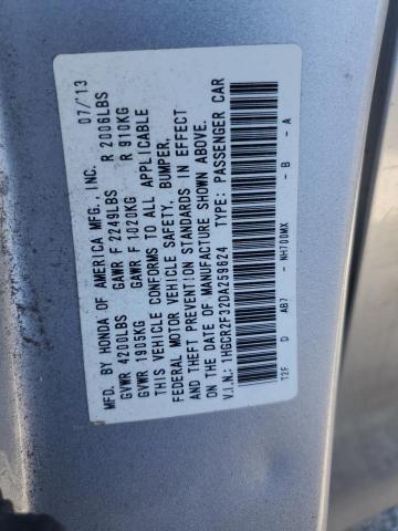 1HGCR2F32DA259624 - 2013 HONDA ACCORD LX SILVER photo 13