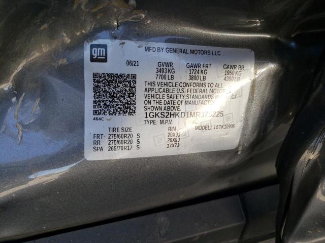 1GKS2HKD1MR375225 - 2021 GMC YUKON XL K1500 AT4 GRAY photo 13