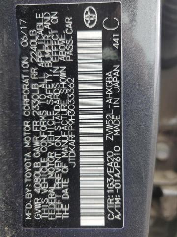 JTDKARFP9H3033362 - 2017 TOYOTA PRIUS PRIM GRAY photo 12