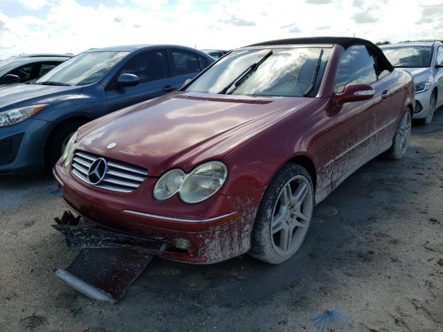 WDBTK65G55T045035 - 2005 MERCEDES-BENZ CLK 320 RED photo 2