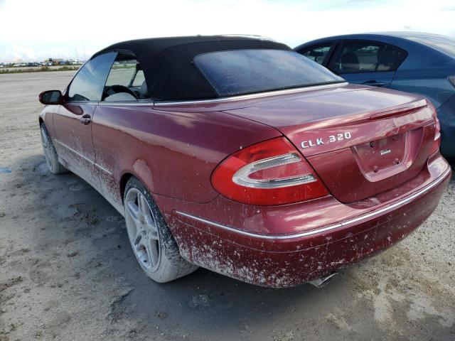 WDBTK65G55T045035 - 2005 MERCEDES-BENZ CLK 320 RED photo 3