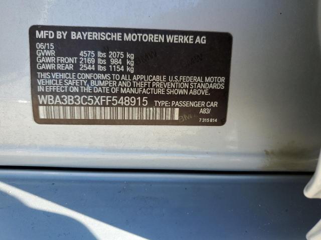 WBA3B3C5XFF548915 - 2015 BMW 328 XI SILVER photo 12