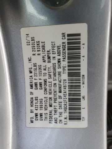 1HGCR2F54EA146728 - 2014 HONDA ACCORD SPORT SILVER photo 12