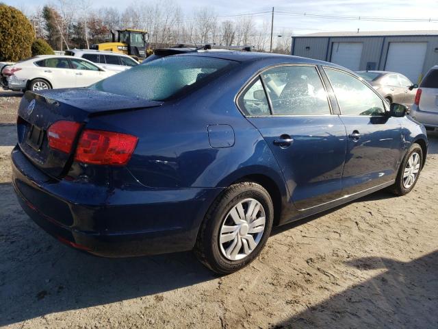 3VW2K7AJ6EM376738 - 2014 VOLKSWAGEN JETTA BASE BLUE photo 3