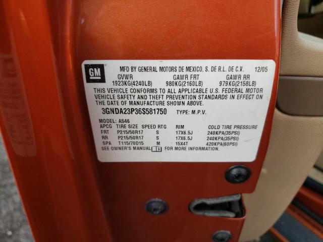 3GNDA23P36S581750 - 2006 CHEVROLET HHR LT ORANGE photo 13