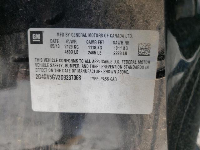 2G4GV5GV3D9237068 - 2013 BUICK REGAL GS Қара фото 12