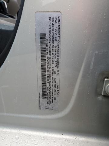 3VW2K7AJ9CM310004 - 2012 VOLKSWAGEN JETTA BASE SILVER photo 12