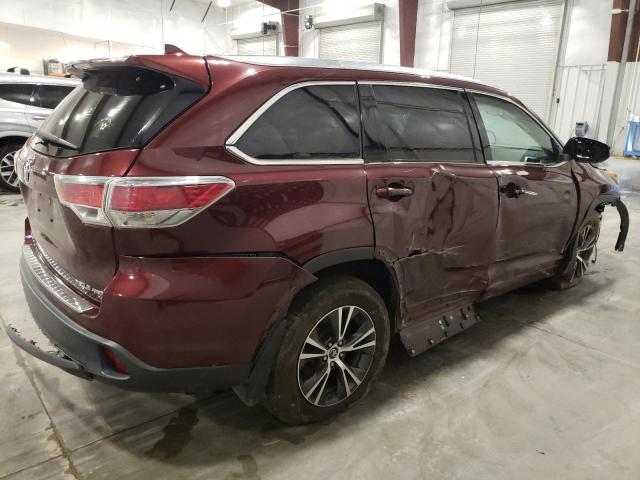 5TDJKRFH7GS331598 - 2016 TOYOTA HIGHLANDER XLE Марун фото 3