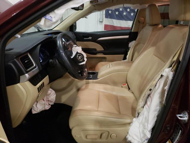 5TDJKRFH7GS331598 - 2016 TOYOTA HIGHLANDER XLE Марун фото 7