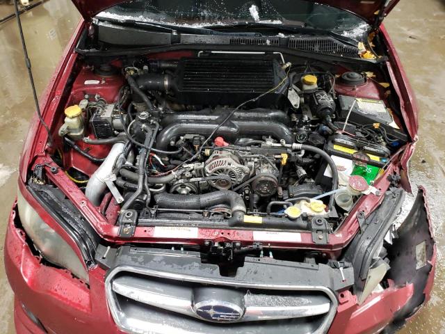 4S3BL676694212128 - 2009 SUBARU LEGACY 2.5 GT RED photo 11