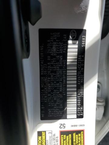 4T1T11AK8PU831440 - 2023 TOYOTA CAMRY SE NIGHT SHADE WHITE photo 12