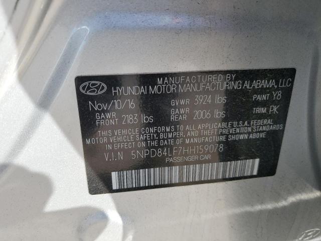 5NPD84LF7HH159078 - 2017 HYUNDAI ELANTRA SE SILVER photo 12