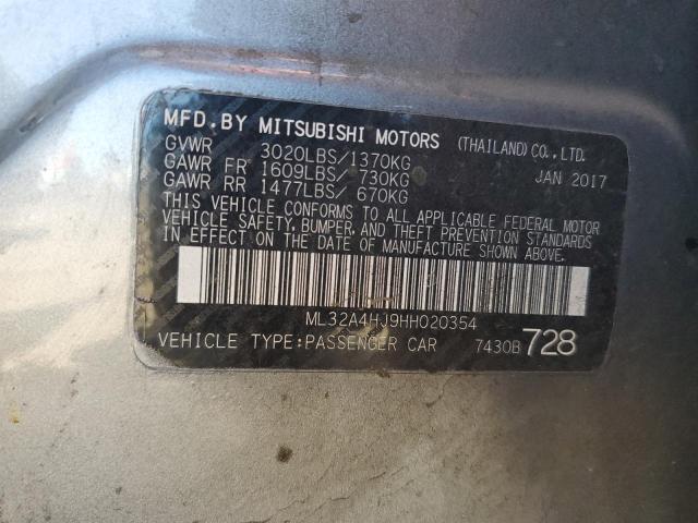 ML32A4HJ9HH020354 - 2017 MITSUBISHI MIRAGE SE GRAY photo 12