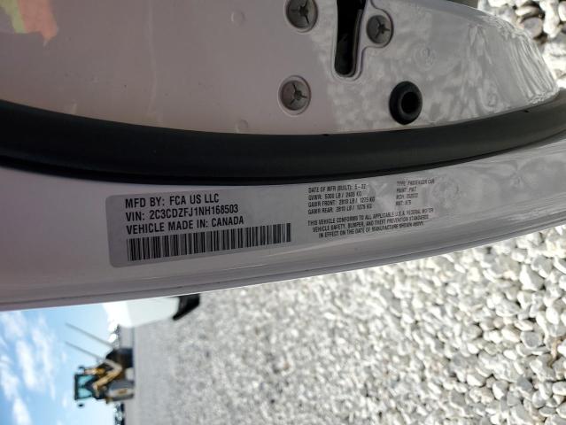 2C3CDZFJ1NH168503 - 2022 DODGE CHALLENGER R/T SCAT PACK WHITE photo 12