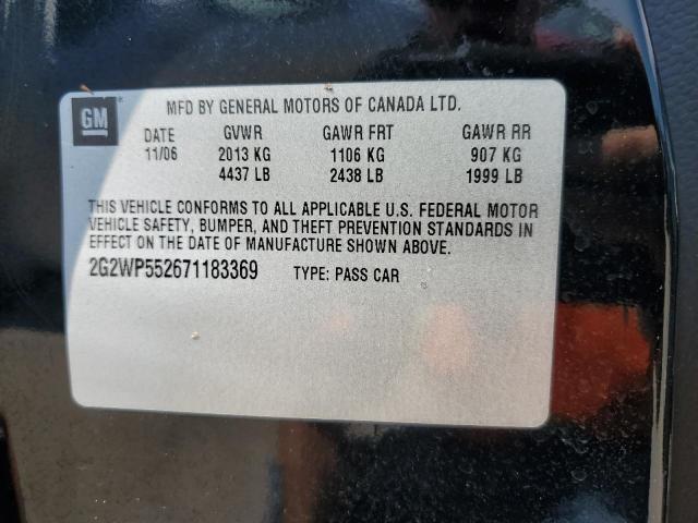 2G2WP552671183369 - 2007 PONTIAC GRAND PRIX 黑色 照片 12