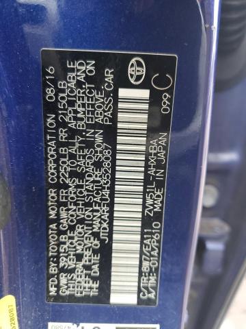 JTDKARFU4H3528087 - 2017 TOYOTA PRIUS ლურჯი ფოტო 12