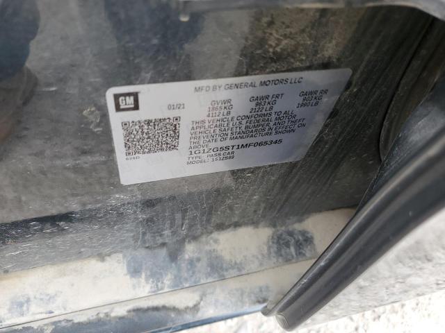 1G1ZG5ST1MF065345 - 2021 CHEVROLET MALIBU RS BLUE photo 12