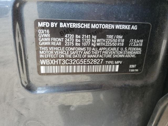 WBXHT3C32G5E52827 - 2016 BMW X1 XDRIVE28I GRAY photo 12