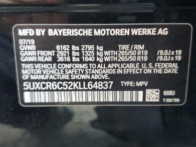 5UXCR6C52KLL64837 - 2019 BMW X5 XDRIVE40I BLACK photo 13
