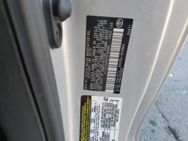 4T1CE30P67U758985 - 2007 TOYOTA CAMRY SOLA SE SILVER photo 12