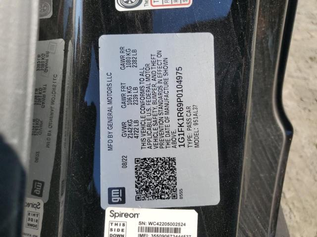 1G1FK1R69P0104975 - 2023 CHEVROLET CAMARO ZL1 黑色 照片 12