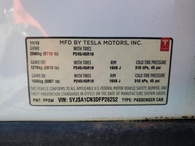 5YJSA1CN3DFP26252 - 2013 TESLA MODEL S WHITE photo 13