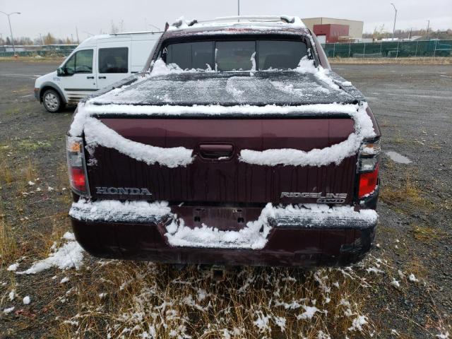 2HJYK16528H511170 - 2008 HONDA RIDGELINE RTL BURGUNDY photo 6